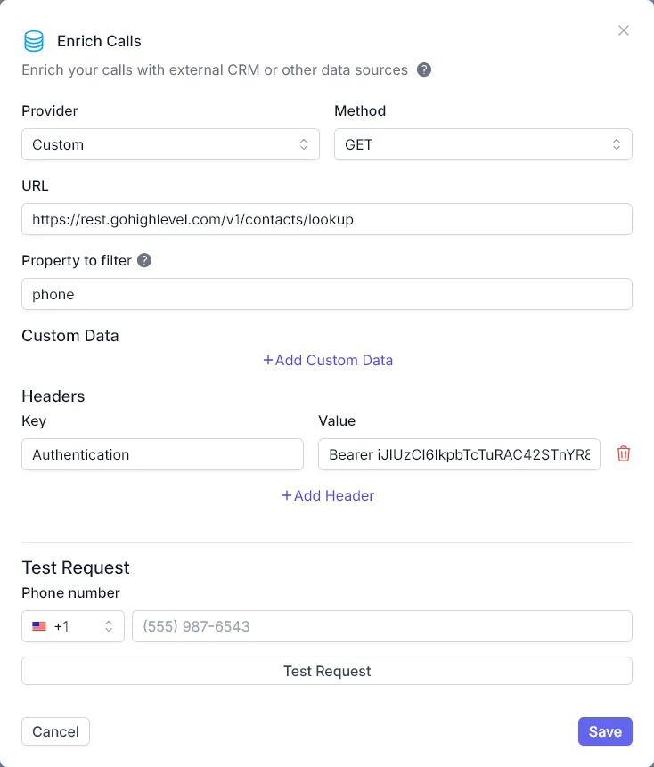 Call Enrichment with Go High Level